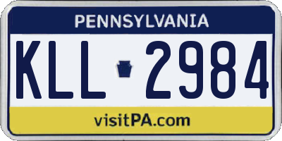 PA license plate KLL2984
