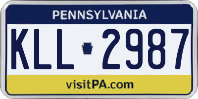 PA license plate KLL2987