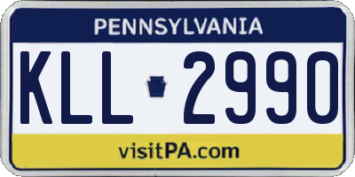 PA license plate KLL2990