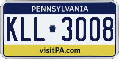 PA license plate KLL3008
