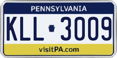 PA license plate KLL3009