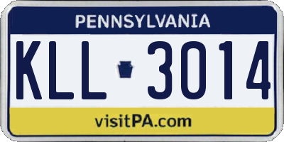 PA license plate KLL3014