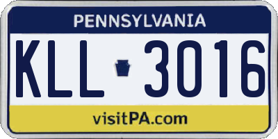 PA license plate KLL3016