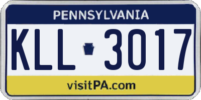 PA license plate KLL3017