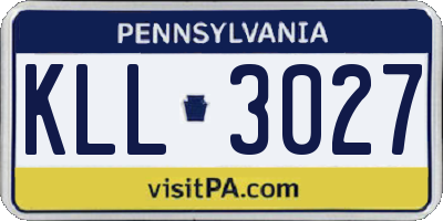 PA license plate KLL3027