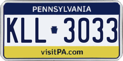 PA license plate KLL3033