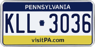 PA license plate KLL3036