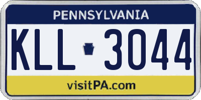 PA license plate KLL3044