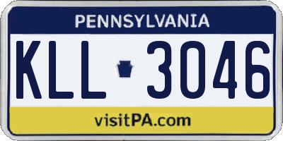 PA license plate KLL3046