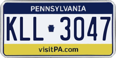 PA license plate KLL3047