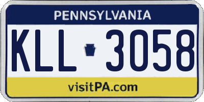 PA license plate KLL3058