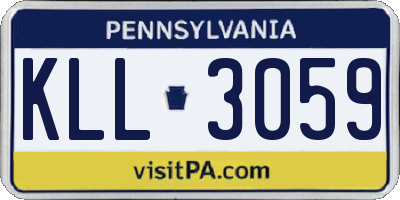 PA license plate KLL3059