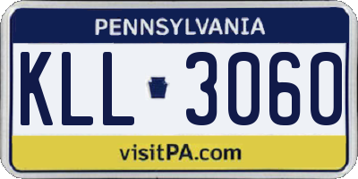 PA license plate KLL3060