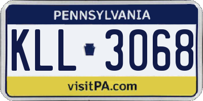 PA license plate KLL3068