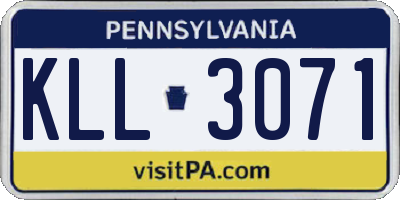 PA license plate KLL3071