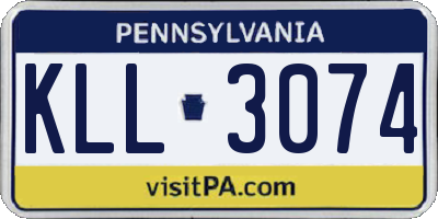 PA license plate KLL3074