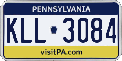 PA license plate KLL3084