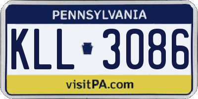 PA license plate KLL3086