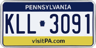 PA license plate KLL3091