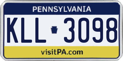 PA license plate KLL3098