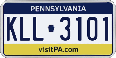 PA license plate KLL3101