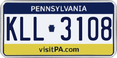 PA license plate KLL3108