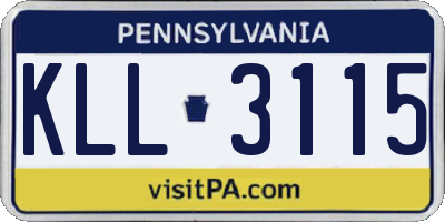 PA license plate KLL3115