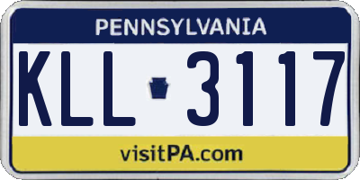 PA license plate KLL3117