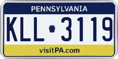 PA license plate KLL3119