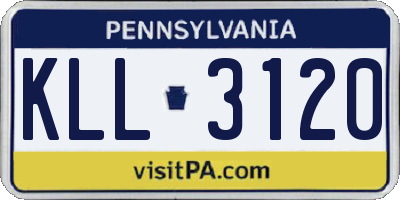 PA license plate KLL3120