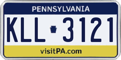 PA license plate KLL3121
