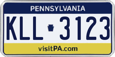 PA license plate KLL3123