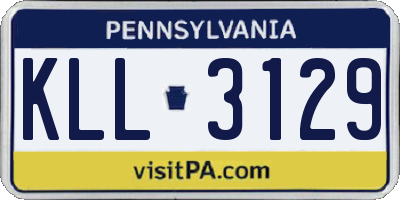 PA license plate KLL3129