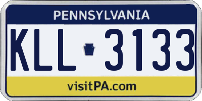 PA license plate KLL3133