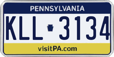 PA license plate KLL3134