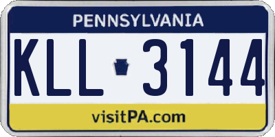 PA license plate KLL3144