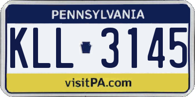 PA license plate KLL3145
