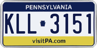 PA license plate KLL3151