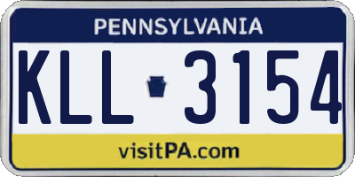 PA license plate KLL3154