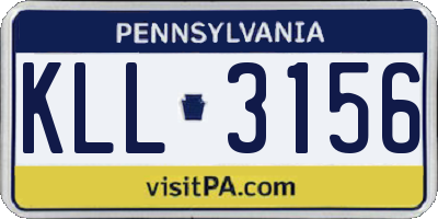 PA license plate KLL3156