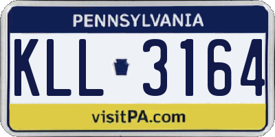 PA license plate KLL3164