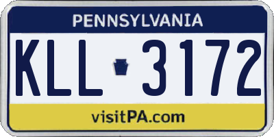PA license plate KLL3172
