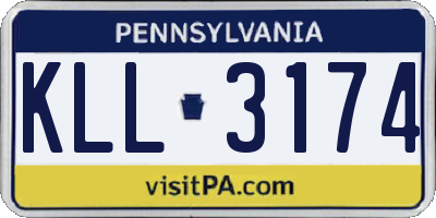PA license plate KLL3174