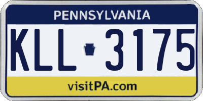 PA license plate KLL3175