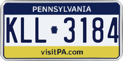 PA license plate KLL3184