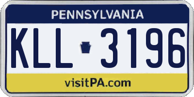 PA license plate KLL3196