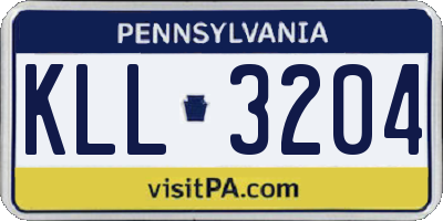 PA license plate KLL3204