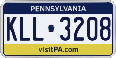PA license plate KLL3208