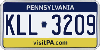 PA license plate KLL3209
