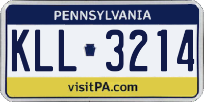 PA license plate KLL3214
